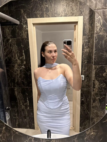 Sexy Two-Piece Club Set with Halter Top & Maxi Skirt photo review