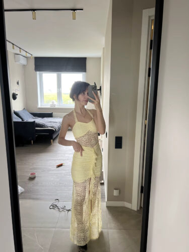 Ruched Backless Bodycon Maxi Dress photo review