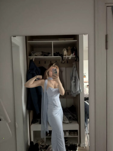 Sexy Two-Piece Club Set with Halter Top & Maxi Skirt photo review