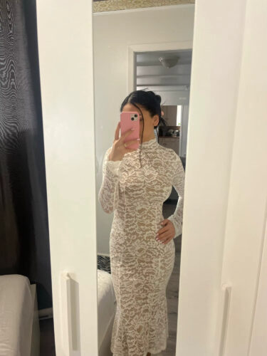 Elegant High Neck Lace Dress photo review