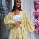 Lace-Up Shorts & Ballon Sleeve Two-Piece Suit photo review