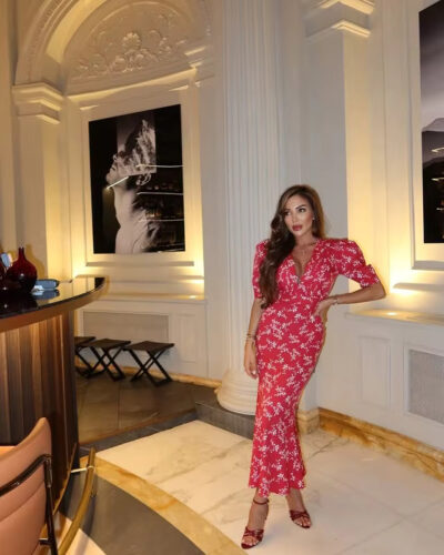 Summer V-Neck Party Dress with Puff Sleeves photo review