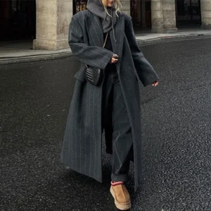 "The Maven" Dark Grey Wool Coat