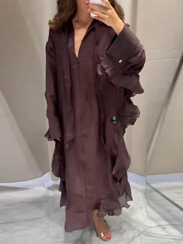 Elegant V-Neck Tiered Maxi Dress - Image 6
