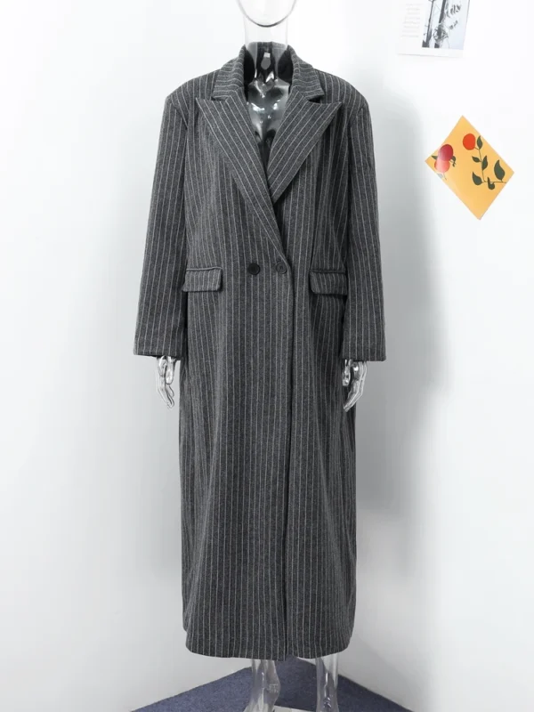 "The Maven" Dark Grey Wool Coat - Image 6