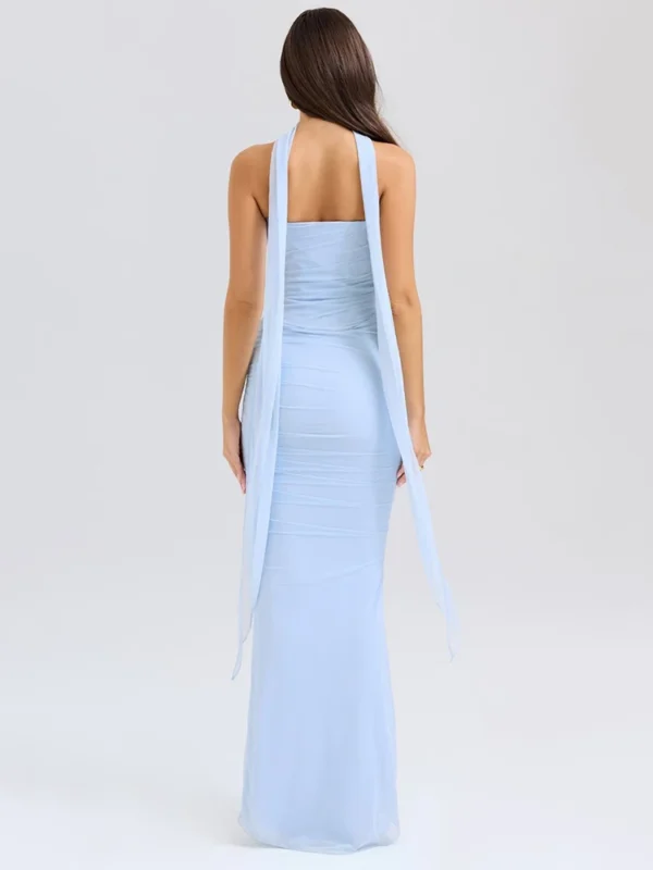 Sexy Two-Piece Club Set with Halter Top & Maxi Skirt - Image 2