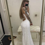 White Lace-Up Backless Maxi Dress – Sexy Summer Bodycon Gown photo review
