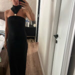Off-Shoulder Knit Maxi Dress with Metal Buckle photo review