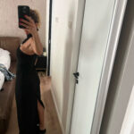 Off-Shoulder Knit Maxi Dress with Metal Buckle photo review